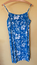 Lauren Ralph Lauren Silk Turquoise Summer Sundress Hawaiian/Floral Size 10