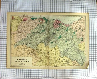 Original alter antiker Druck Karte 1834 Walker Ancient Britain Schottland 19.
