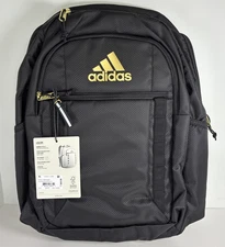 Adidas Excel 7 Black & Gold 16" Laptop Backpack School Gym Bag