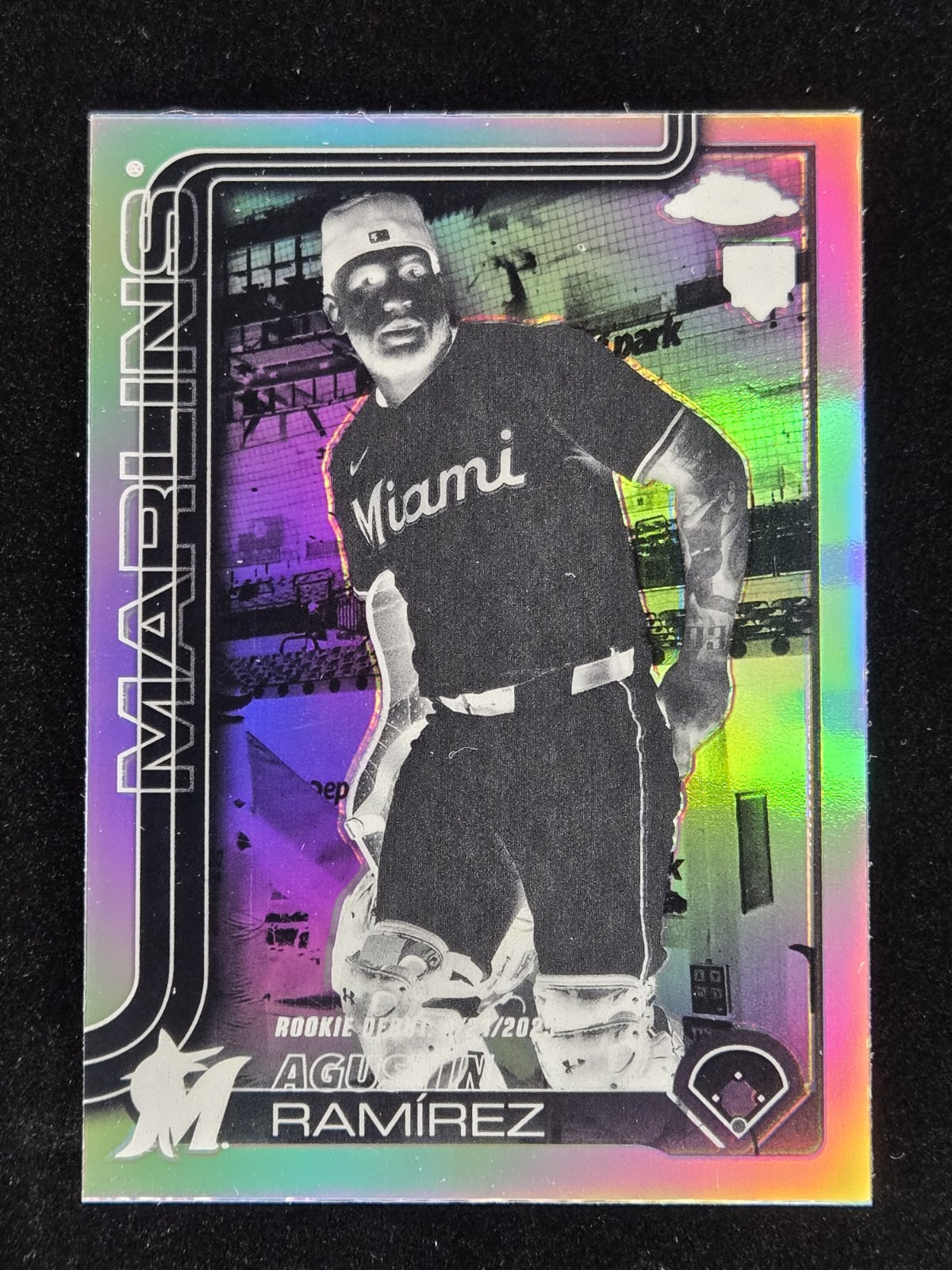 2025 Topps Chrome Update #USC38 Agustin Ramirez Marlins RC Negative Refractor