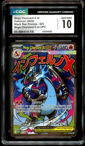 CGC 10 GEM MINT Mega Charizard X Ex MEP 023 Black Star MEP023 Pokemon Card 020
