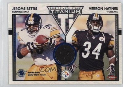 2002 Private Stock Titanium Blue Jerseys Jerome Bettis Verron Haynes HOF 0n8