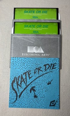 VINTAGE 1987 Skate or Die Electronic Arts IBM PC 5.25  Floppy Discs w Booklet