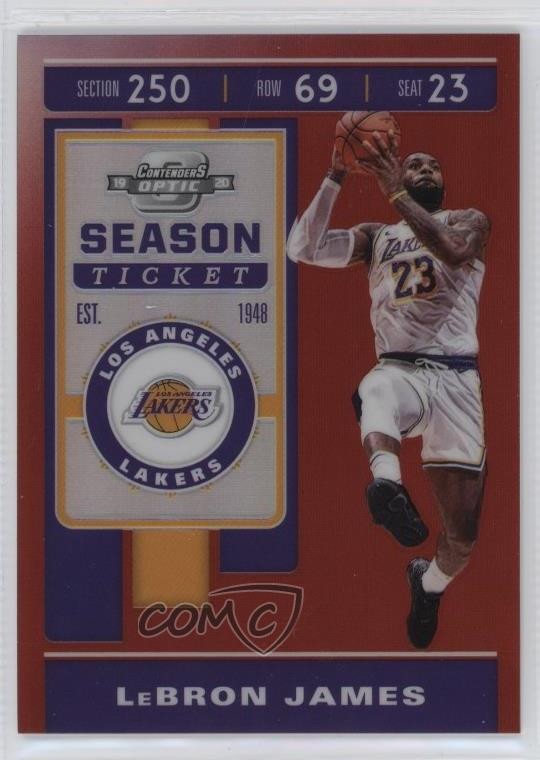 2019-20 Panini Contenders Optic Season Ticket Red Prizm LeBron James #88 6fs