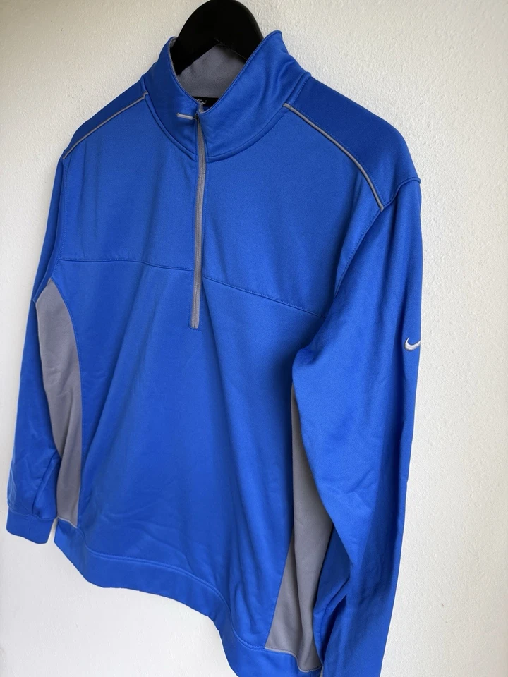 Pullover Nike Para Hombre Golf Tour Performance Cuarto Cremallera Medio Azul Calce Térmico Foto 4 de 4