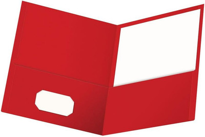 Two Pocket Folders, Textured Paper, Red, for School, Home, and Office, Letter Si