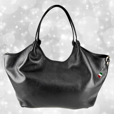 Florence Leder Tasche Handtasche Schultertasche schwarz OTM109S