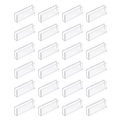 24pcs plastic glass connector, 5mm 180 degrees transparent for glass