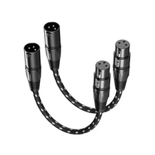 High-Performance 6 Inch XLR Microphone Cables - 2 Pack, Noise-Free Connection