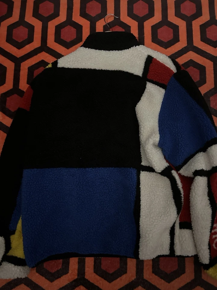 Supreme Reversible Colorblocked Fleece Jacket Red/Black, FW2020, Size L - Image 2 of 4