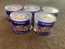 Verbatim DVD+R Blanks AZO Dye 4.7GB 16X  FIVE Spindles  - 250 Discs  total