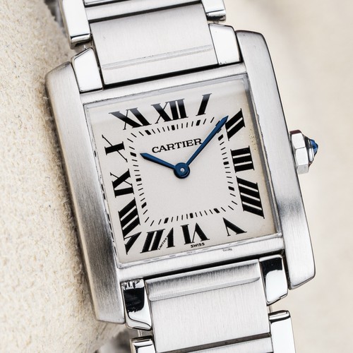 Cartier Tank Francaise Mid-Size Ladies 25mm x 30mm Steel Watch Ref. 2301