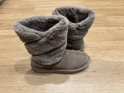 Koolaburra by UGG womens Dezi Short Mid Calf Boot Stone Grey Size 8 US