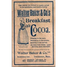 Walter Baker & Co Ltd Breakfast Cocoa Dorchester MA 1904 Clipping SAI7-M13