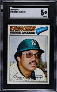Reggie Jackson 1977 Topps CARD#10 Yankees HOF SGC 5 EX