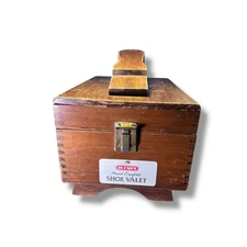 Kiwi Hand Crafted Wooden Shoe Valet Shine Box Vintage Footrest Storage