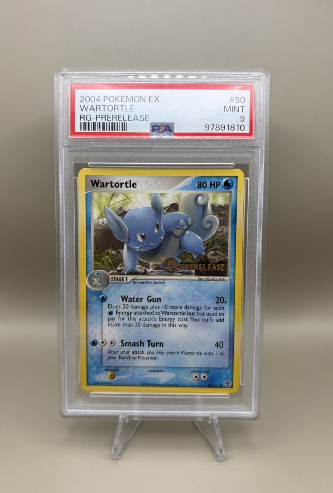 2004 POKEMON EX FIRE RED & LEAF GREEN PRERELEASE #50 WARTORTLE PSA 9