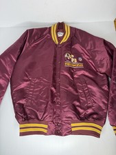 VINTAGE 1980's WASHINGTON REDSKINS JACKET MENS L CHALK LINE BURGUNDY COAT 80s