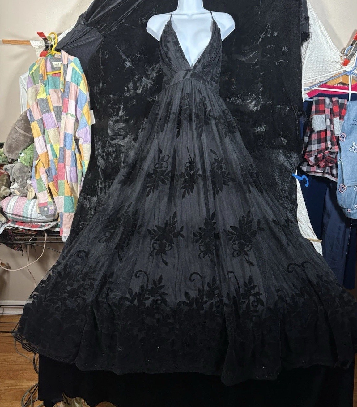 Windsor Black Dress Translucent Magical Night Garden Stevie Nicks Worthy size S