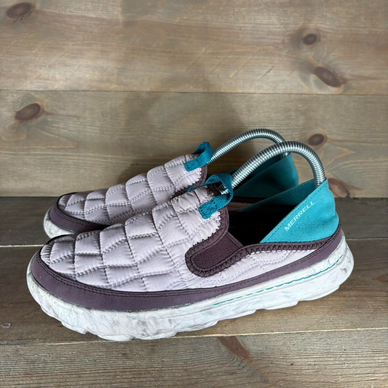 merrell hut moc donna taglia 9 scarpe viola slip on comfort escursionismo leggere