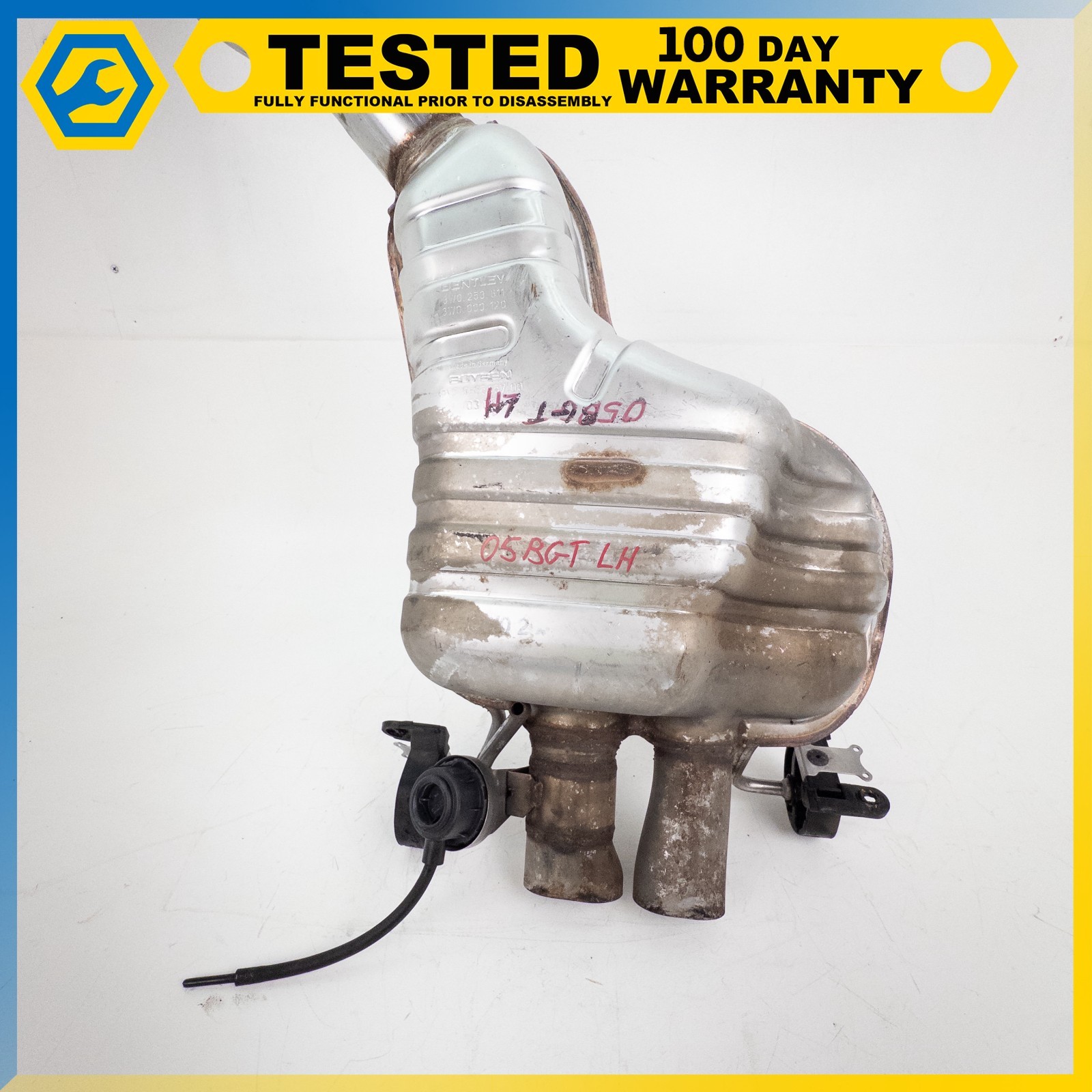 03-10 BENTLEY CONTINENTAL GT REAR LEFT DRIVER SIDE LOWER EXHAUST MUFFLER OEM