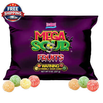 - Mega Sour Candy Fruits 227G (1/2Lb) - Trendy Sweet Bags - Traditionally Handma