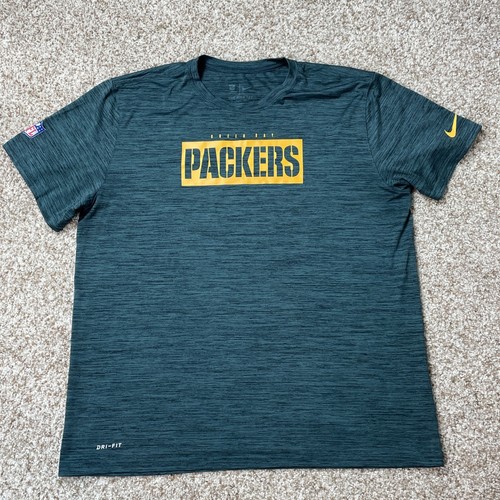 Nike Green Bay Packers Shirt Men’s XL Green Graphic Dri-Fit Tee NFL On Field