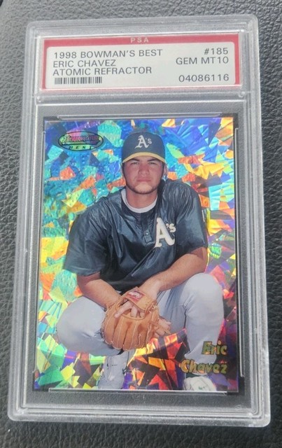 1998 Bowman's Best Atomic Refractor Eric Chavez #185 PSA 10 *RARE*