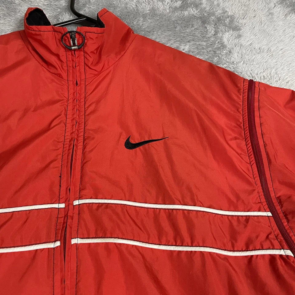 Vintage Nike Agassi Warm Up Jacket Mens Medium Red Black White Tennis 90s - Image 2 of 4