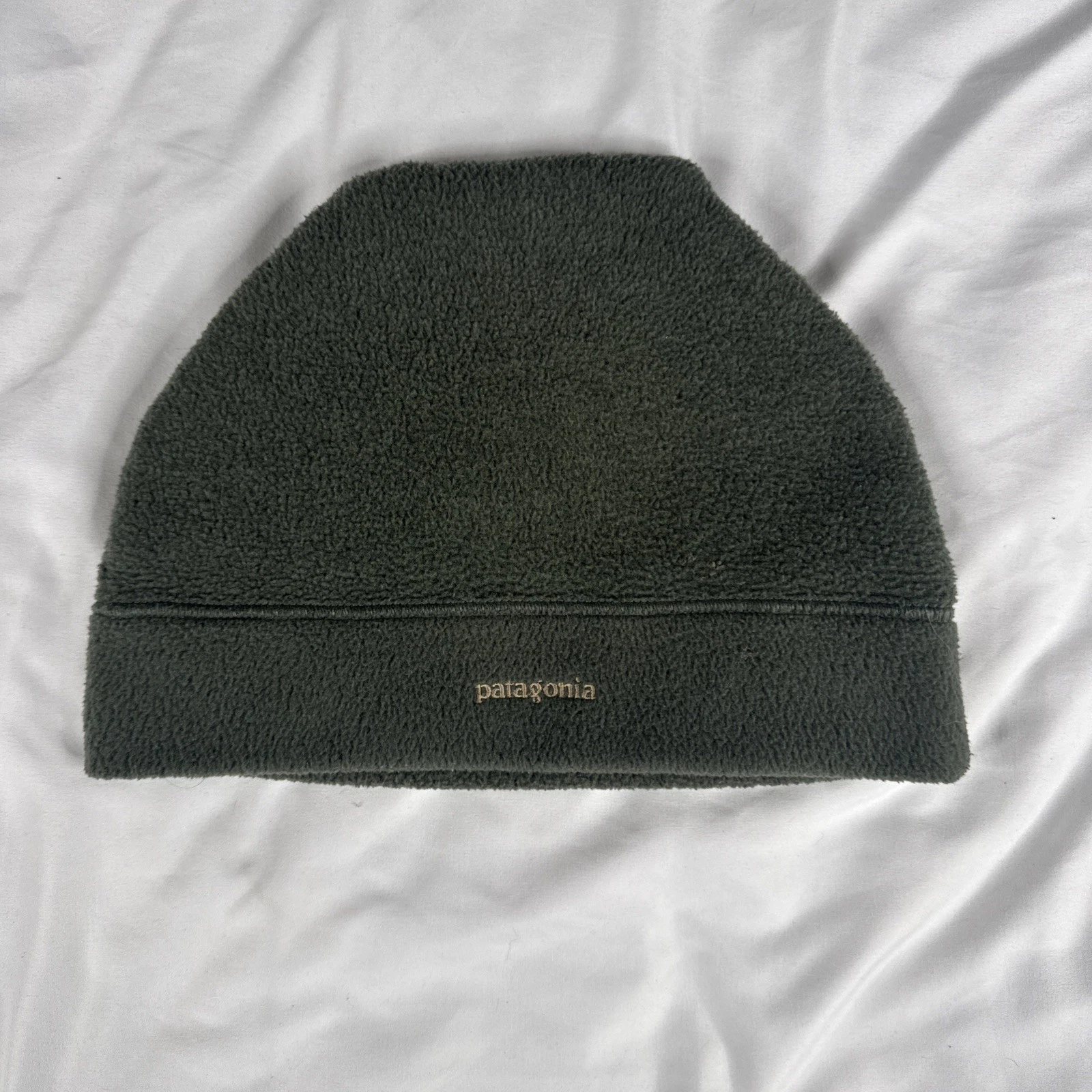 Vintage 90s Patagonia Green Synchilla Fleece Beanie Outdoor Hiking One Size
