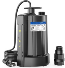 Bomba Sumergible Automática 1/3HP 2160GPH 115V, Nuevo