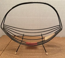 Fruit Bowl Basket Display Stand Metal Wire Conical Atomic MCM W Handle