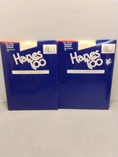 Lot X2 Hanes Too Pantyhose, Pearl, Control Top, Sandalfoot, Day Sheer, Size CD