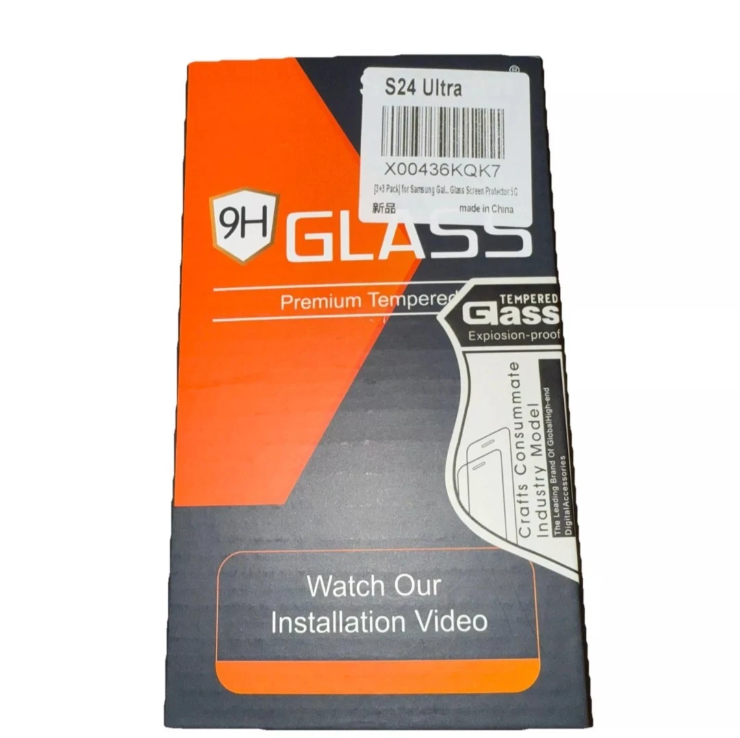 9H Glass Premium Tempered Screen Protector for Samsung Galaxy S24 Ultra 3 Pack