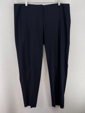 LAFAYETTE 148 NEW YORK Pants 16 Stretch Wool Twill Flat Front Slim Ankle Blue