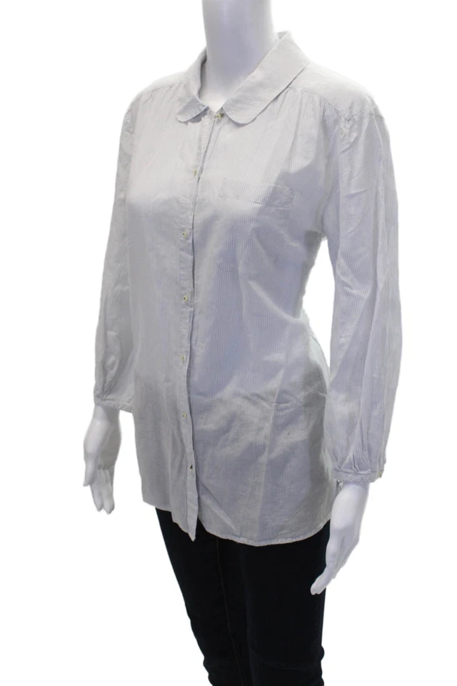 Marc By Marc Jacobs Womens Cotton Striped Buttoned Top Multicolor Size 10 - Image 2 of 4