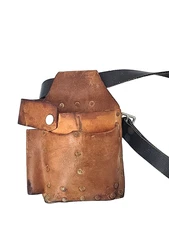 Bell System B Telephone Leather Tool Pouch  Used Vintage/Made by Boden/with Belt