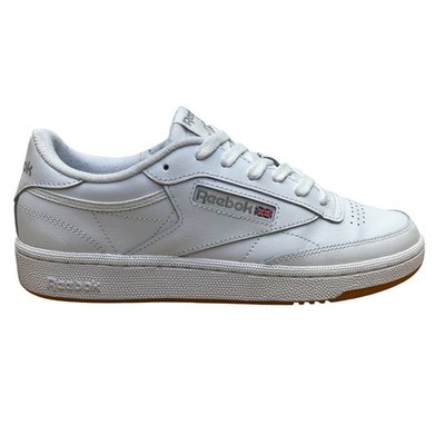 Reebok Women s White Leather Lace Up Low-Top Classic Club C 85 Sneakers Size 8