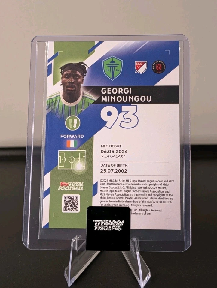 2025 Georgi Minoungou Topps Total Football MLS /99 Seattle Sounders - Image 2 of 2