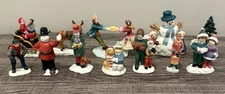 Mixed Lot Christmas Village Figures Lemax O’Well Santa Sleigh Snowman Kids Dog