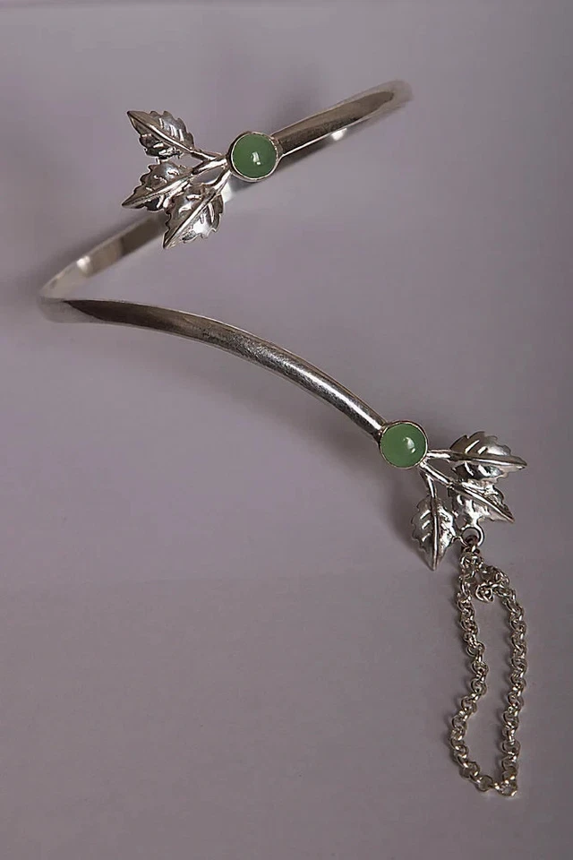 Sterling Silver Hand Chain Bracelet Sterling Silver Slave Bracelet - Image 4 of 4