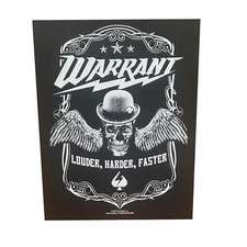 Warrant Louder Harder Faster Metal Battle Woven Sew On Patch 20-1