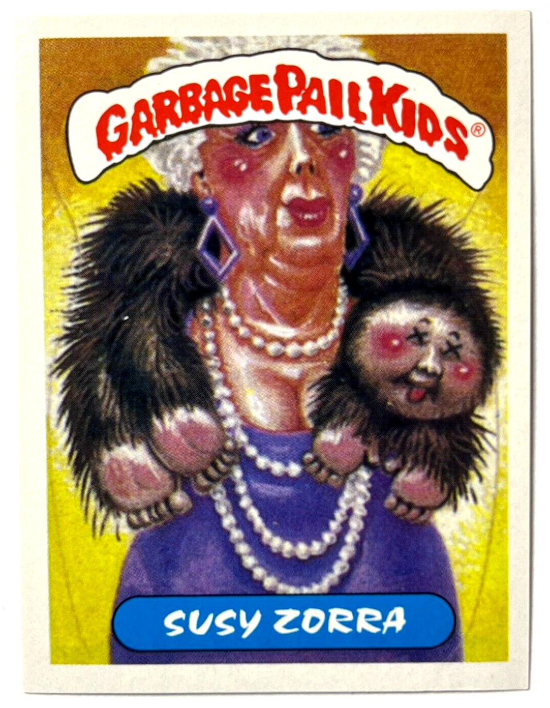 1988 Garbage Pail Kids Sticker Reedition #047 Foxy Francis Peru Edition