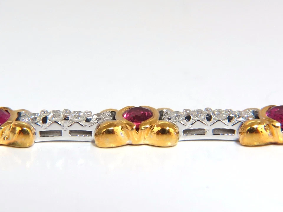 3.76ct natural ruby diamonds tennis bracelet 14kt gold vivid red** - Image 4 of 4