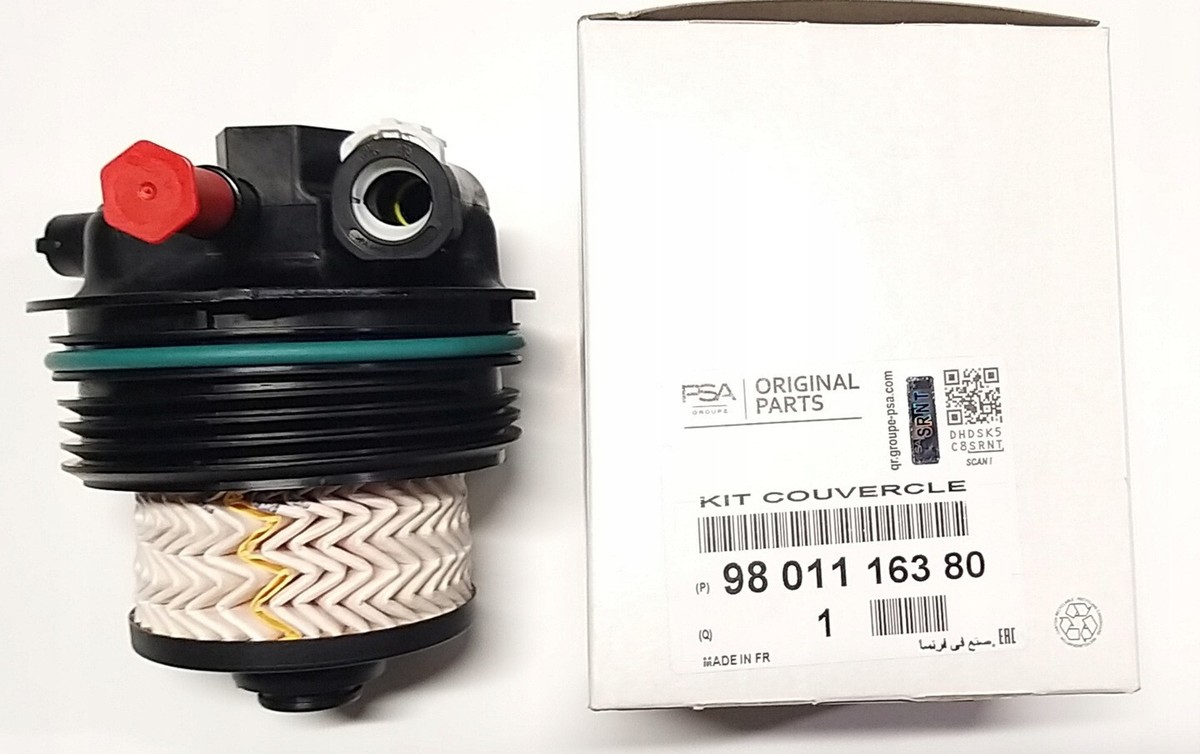 GENUINE 9801116380 PSA Fuel Filter with Case for Citroen