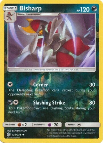 Pokemon - Bisharp 135/236 - Cosmic Eclipse - Reverse Holo - NM/M