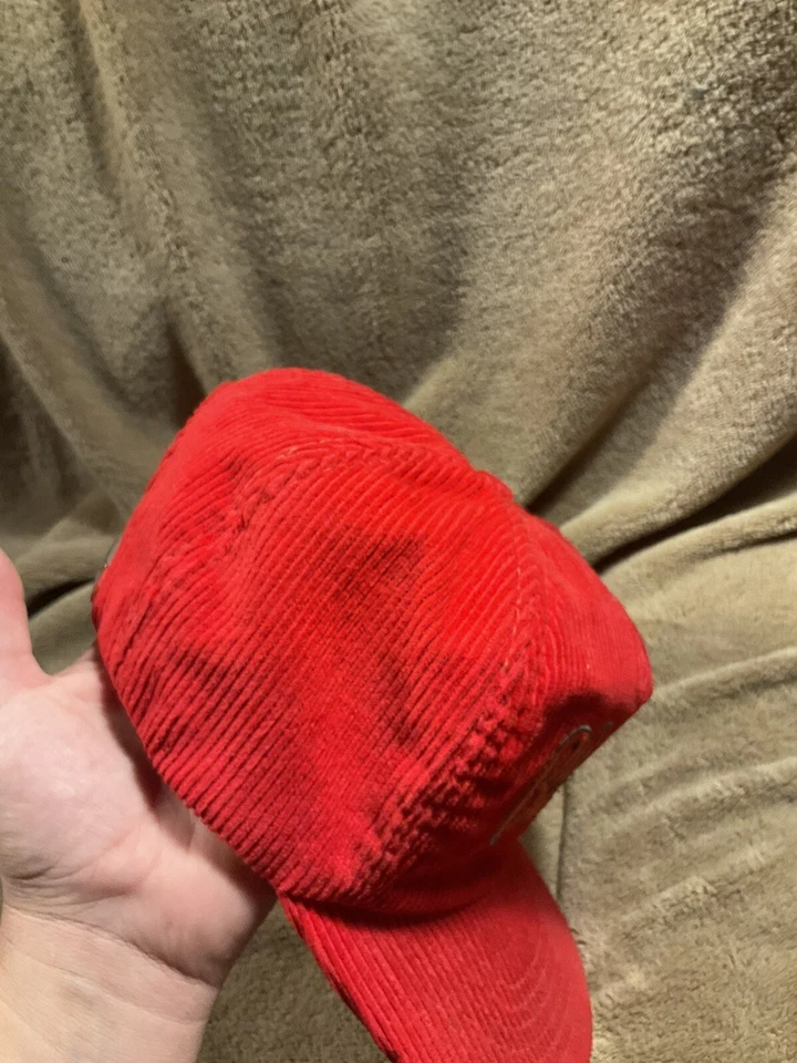 De colección Años 90 Oficial NHL Chicago Blackhawks Pana Sombrero Hockey Correa de Cuero Foto 3 de 4