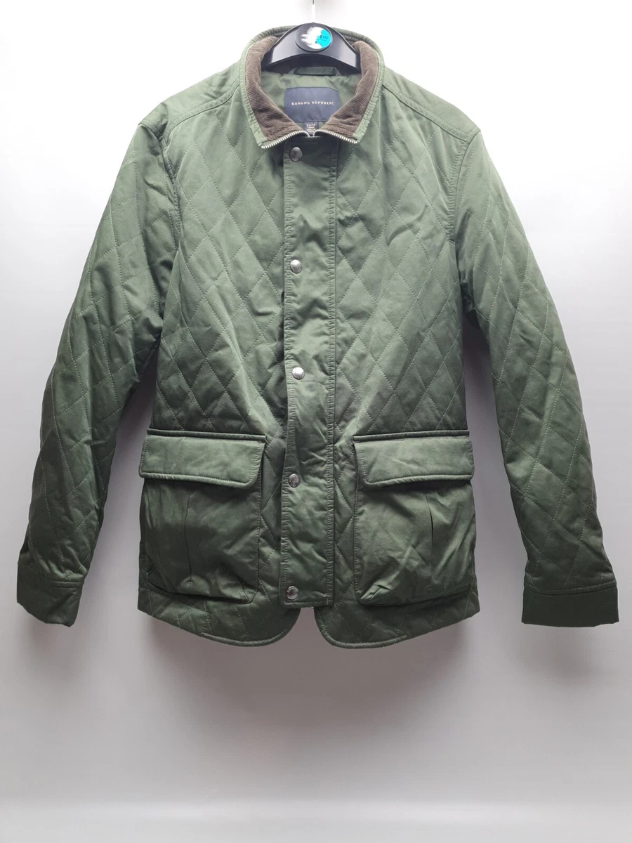 Banana Republic Hunting Jacket UK XS TP Green Zip Up Quilted Coat