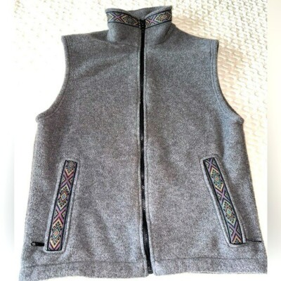Vintage Summit Dog Aztec Print Grey Vest Small