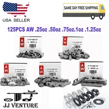 150 Pcs CLIP-ON WHEEL WEIGHT BALANCE AW STYLE .25oz .5oz .75oz 1.0oz 1.25oz 1.5o